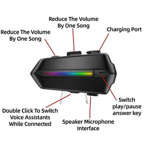 Intercom Bluetooth <span class=keywords><strong>pour</strong></span> <span class=keywords><strong>casque</strong></span> de <span class=keywords><strong>moto</strong></span> avec batterie 800 mAh, style tendance, montage séparé, <span class=keywords><strong>écouteur</strong></span>s, réglage en usine - Product Image 3