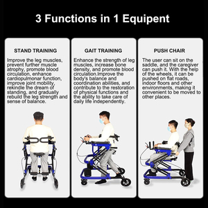 Gt03 भारी शुल्क समायोज्य फोल्डेबल वॉकर गाट ट्रेनर स्ट्रोक के लिए हेमिपलेलिक पेलगलिक पेल्सी वयस्क पुनर्वास - Product Image 2