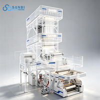 Machine de soufflage de film à 3 couches par co-extrusion avec refroidissement interne IBC ABC automatique, extrudeuse de film à haute barrière LDPE HDPE LLDPE