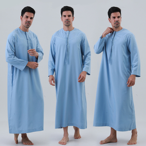 Kandura Omani da Uomo, Thobe Musulmano, Dishdasha con Nappe Furakha, Jubba Islamica per Preghiera e Uso Quotidiano, Vendita all'Ingrosso - Product Image 3