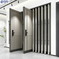 Présentoir de porte coulissant de haute qualité en alliage d'aluminium, personnalisable, pour vitrine de salle d'exposition