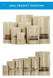 New Design Kraft Paper Food Packaging Bag Food Packaging Kraft Paper Bags Kraft Paper Bags With Custom Window