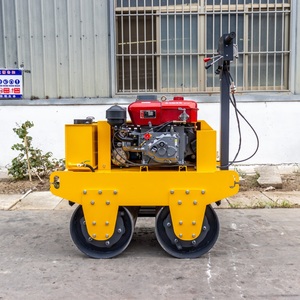 Rodillo Vibratorio de Doble Tambor a Gasolina, Compactador Manual Pequeño para Carreteras - Product Image 1