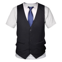 T-shirt imprimé en 3D, style décontracté, col rond, pour homme, motif clown, manches courtes, cosplay, impression amusante