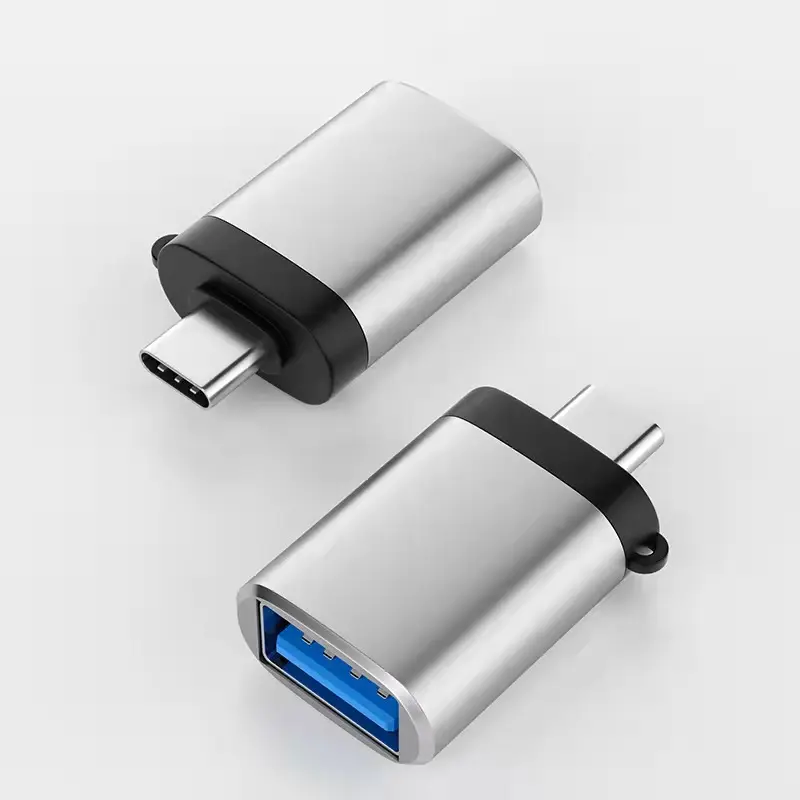 OTG USB-Buchse aus Aluminium legierung 3.0 bis USB 3.1 Typ-C-Stecker-Lade daten mit Schlüsselketten-Adapter konverter