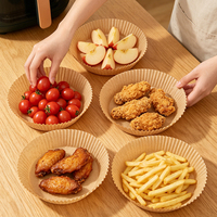 Papier sulfurisé double face en silicone de qualité alimentaire pour friteuse à air, résistant aux hautes températures, antiadhésif, jetable, imperméable, pour gâteaux et sandwichs
