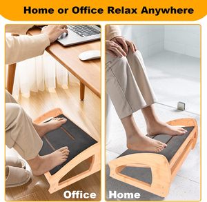 Reposapiés de escritorio de bambú ajustable de alta calidad Addreen para oficina, hogar y juegos reposapiés de ventilación antideslizante - Product Image 5