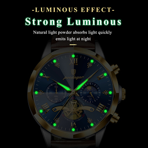 Reloj de Pulsera de Cuarzo Cronógrafo de Cuero de Lujo para Hombre Poedagar, Reloj Luminoso Resistente al Agua para Hombre - Product Image 3