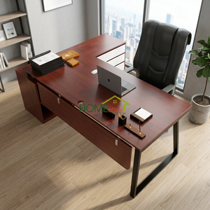 Contemporary Executive <b>Desk</b> 180x160 Trapeze II Concept with Assembly Legs Storage <b>Cabinet</b> Freestanding Office Furniture HBTH024 - Product Image 3