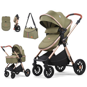 ヨーロッパスタイル3in1折りたたみ式ベビーカー、ベビーキャリッジ、ベビーカー、乳母車、3in1チャイルドシート付き - Product Image 4