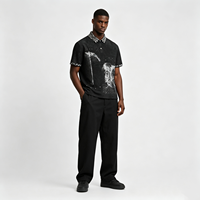 Polo imprimé léopard style punk urbain – Vêtements de haute qualité en gros pour chemises décontractées personnalisées pour hommes