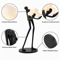 Lampe sur pied en résine au design minimaliste avec abat-jour en verre, hauteur réglable, LED E27, sculpture pour la décoration moderne du salon