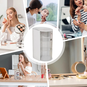 Wholesale Rotatable Makeup Brush Holder Hair Organizer Desktop <b>Storage</b> Rack Cosmetic Accessories Display Case <b>Cushion</b> Beauty - Product Image 3