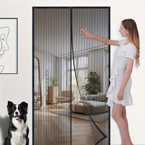 Tự động từ chống muỗi màn hình lưới màu đen Nhà Phòng Ngủ rèm cửa không cần khoan hiện đại rảnh tay <span class=keywords><strong>Polyester</strong></span> - Product Image 1