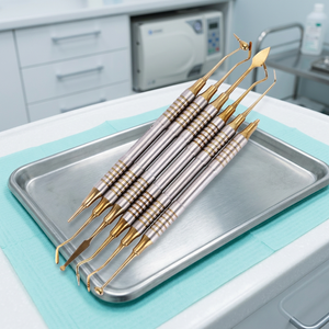 Séparateur gingival manuel en acier inoxydable pour instruments chirurgicaux dentaires, poignée moletée, classe I, couleur argent - Product Image 2