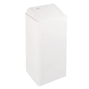 Cestino per rifiuti con coperchio 80 L in plastica bianca per uso interno ed esterno - Product Image 1