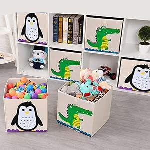 <b>Collapsible</b> Animal Toy Chest <b>Storage</b> Organizer with Lid Large Toy Cubes for Kids - Product Image 1