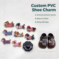 Accessoires de chaussures en PVC personnalisés, breloques décoratives pour chaussures en forme de chien de dessin animé mignon, breloques personnalisées pour chaussures de type sabot