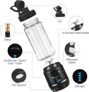 Ligkevan 13.5oz Portable Personal <span class=keywords><strong>Blender</strong></span> on <span class=keywords><strong>the</strong></span> Go Multi Funcional Mini <span class=keywords><strong>Blender</strong></span> USB Recarregável para Viagem Esportes Cozinha - Product Image 2