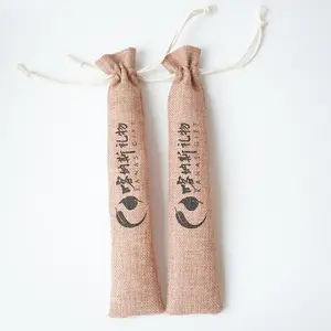 Bán buôn đóng gói tùy chỉnh Pouch Bộ đồ ăn đồng bằng vải cotton vải đũa cà phê bao bì túi đay Túi