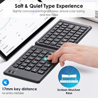 Keyboard Mini Lipat Elektronik Portabel Bahasa Khusus Keyboard Lipat Satu Tangan Nirkabel Keyboard Mekanik Gaming