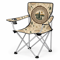 Chaises de camping pliantes en gros avec porte-gobelet latéral et logo et motif personnalisés pour le camping annuel en plein air