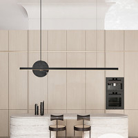 Lustre moderne minimaliste pour salle à manger, lampe suspendue longue en marbre italien haut de gamme, lampe LED