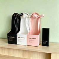 Boîte d'arrangement de bouquet floral portable pliable en carton blanc carré personnalisée, impression quadricolore UV/thermique pour cosmétiques