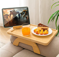 Accoudoir en bambou Clip Plateau Table Salon Organisateur pour Boissons Télécommande Snacks-Canapé Canapé Organisateur