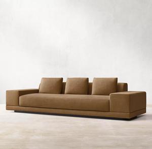 RH CORTONA LEDERSOFA-SET Echtes Braunes Leder Zeitgenössisches Konvertierbares Modulares Schlafsofa Moderne Luxus-Wohnzimmermöbel - Product Image 1