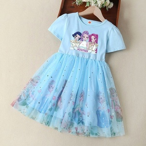 Vestito Estivo per Bambine con Design a Cartone Animato all'Uncinetto, Gonna a Palloncino in Cotone, Maniche Corte, 6 Anni, Nuovo Stile, Abbigliamento per Bambini - Product Image 3