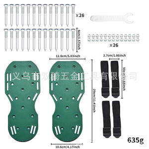Green Spike Aerators For Garden Soil Loosening With Adjustable Straps And Screws - Product Image 3