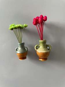 Nouveau Mini <span class=keywords><strong>Vase</strong></span> Aimants 3D Mignon Aimant En Céramique Aimants De Réfrigérateur Artisanat En Céramique Ornements Cadeau - Product Image 3