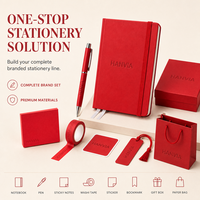 Carnet à couverture rigide en cuir PU A6 personnalisé pour Red Pocket, avec grille, reliure cousue, fermeture élastique, papier 80 g/m² sans acide, planificateur de notes