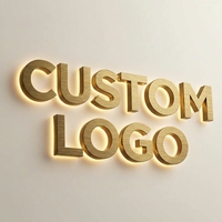 Letrero 3D Personalizado para Exteriores, Letrero con Logotipo para Tienda o Negocio, Letras de Canal Metálicas Retroiluminadas, Letrero LED Iluminado para Negocios