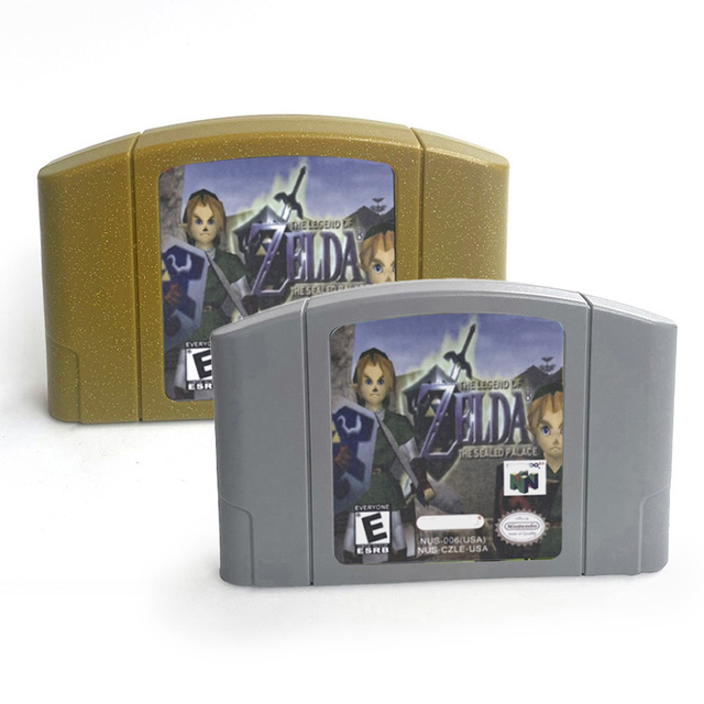 Legend of Zeldaed the Sealed Palace Gold Grey Shell Retro Video Game Consoles USA Version English 64bit Game Cartridge for N64