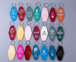 <b>Custom</b> logo Promotional Blank Plastic Retro Vintage Motel Hotel Room <b>Keychain</b> - Product Image 5