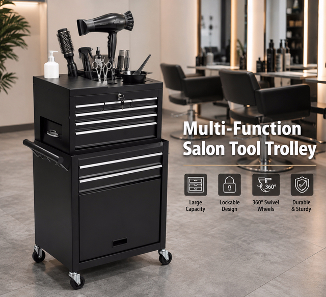 Custom Multifunctional Tool Cart Rolling Storage Cabinet Lockable Trolley for Salon Spa Tattoo Beauty Supply Professional Salon