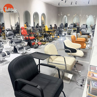 Fauteuil de Barbier au Design Moderne, Luxe Or et Noir, Hydraulique et Inclinable, pour Salons de Coiffure Haut de Gamme pour Hommes