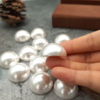 Perles synthétiques (créées en laboratoire) de 318 mm, imitation nacre, dos plat ; Perles rondes en vrac pour la fabrication de bijoux