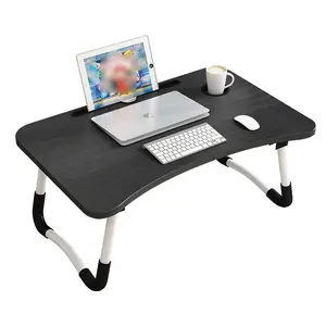 Portable Laptop Table Small Wood Study Foldable Desk with Cup Holder Dining Tray Tables Folding Sofa Couch Bed Computer Tables