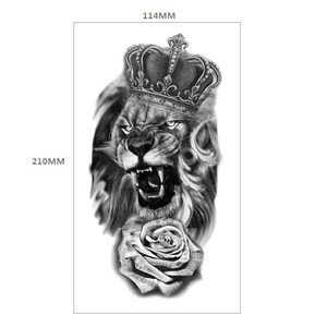 Tatouages temporaires vintage motif crâne de lion et de tigre, imperméables, grand format, pour la moitié du <span class=keywords><strong>bras</strong></span>, faux tatouages autocollants pour hommes - Product Image 6