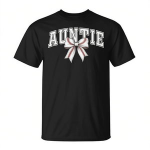 Camiseta con lazo Coquette de Baseball Auntie, regalo para el día del juego y el día de la madre - Product Image 2