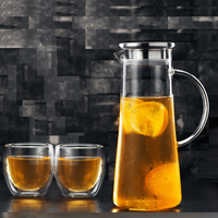 Set de pichet en verre et verre, vaisselle, pour jus faits maison, carafe, vente en gros,