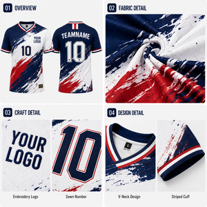Fabricante de Camisetas de Fútbol Sublimadas Personalizadas al por Mayor, 100% Poliéster de Malla de Secado Rápido, Nombre del Equipo, Número, Cuello en V, Uniforme de Fútbol - Product Image 4
