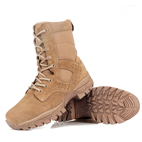 Bottes tactiques marron pour l'entraînement, le camping, la pêche, la chasse, la randonnée, respirantes, imperméables, chaudes, en cuir véritable Oxford