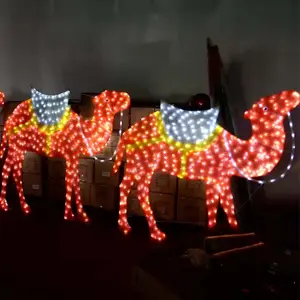 Christmas Decoration 3D Acrylic Camel LED Rope Motif Modeling Animal Garden Light