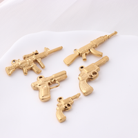 Liontin pistol senapan besi tahan karat berlapis emas hiasan pistol Sniper Multi pola aksesoris pistol cor untuk pembuatan perhiasan DIY