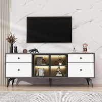 Meuble TV moderne nordique en métal et bois, démontable, avec espace de rangement, pour salon, salle à manger, meubles de maison