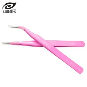 แหนบต่อขนตาปลายแหลมสแตนเลสคุณภาพดีราคาส่ง แหนบต่อขนตาแบบเฉียง - Product Image 1